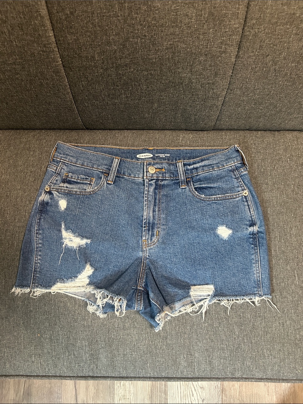 Old Navy Blue Distressed Denim Cutoff Shorts